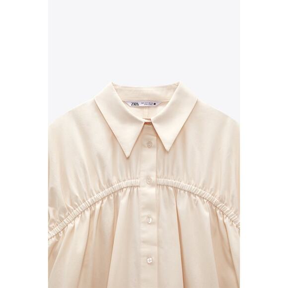 Zara Ruched Front Shirt Dress - Picture 5 of 13